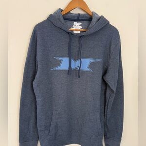 Miken Sports Blue fleece lined graphic Hoodie Sweatshirt SZ medium